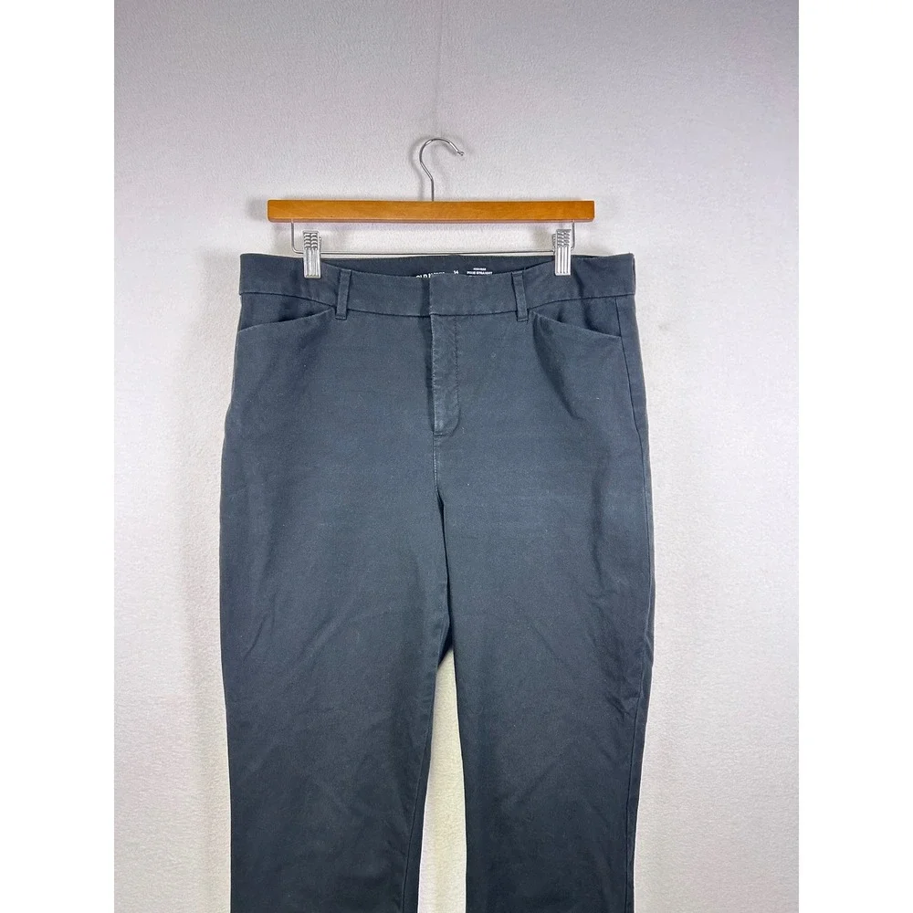 Old Navy Pixie Straight Pants Women 14 Tall Black High Rise Secret Smooth Pocket